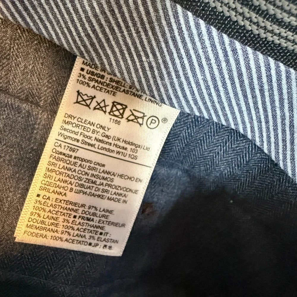 Banana‎ Republic Pants Mens 36x32 Blue Wool Slim Fit Pleated Lightweight Casual